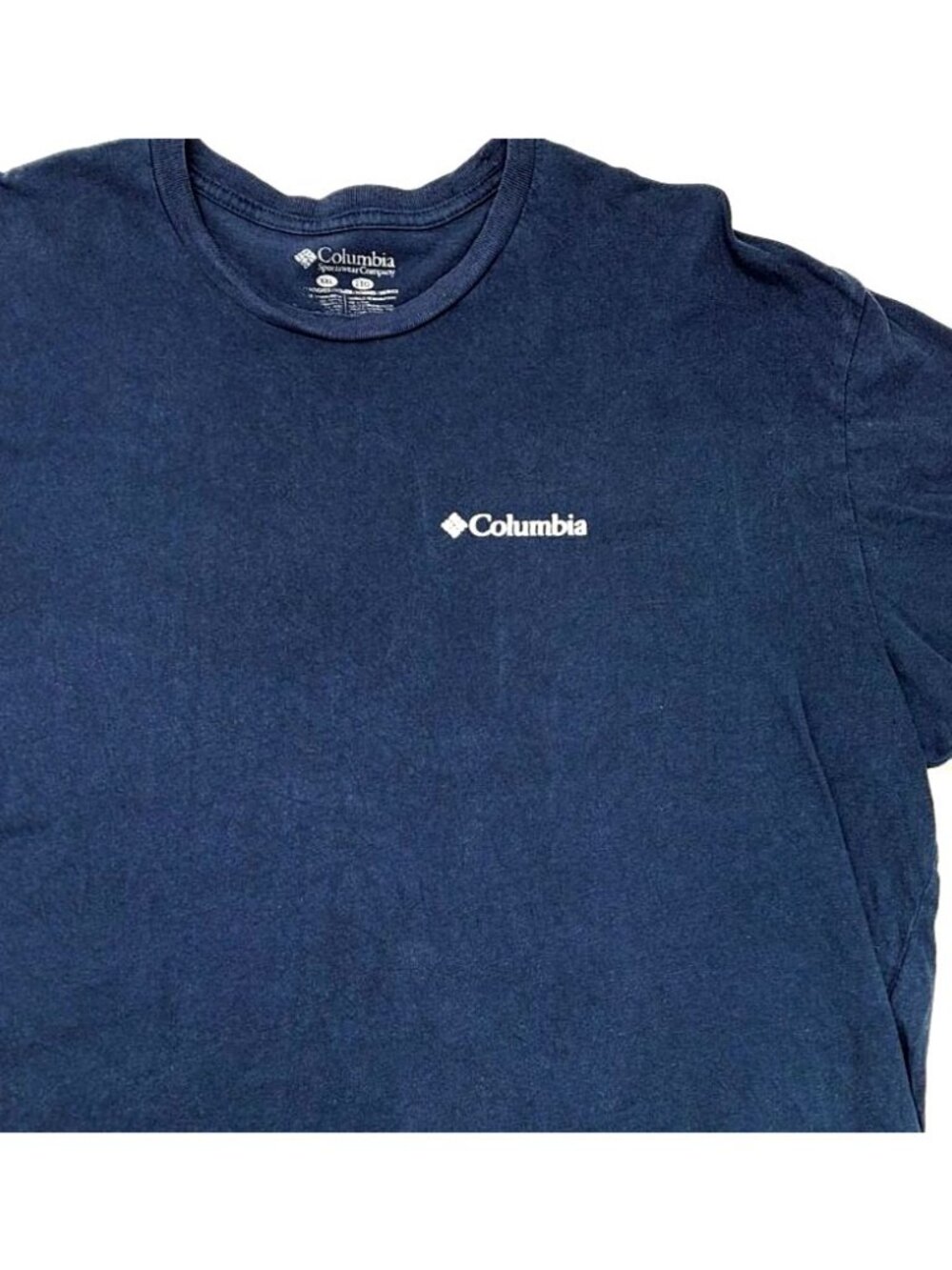 Columbia Men 2XL Navy Blue Crewneck Graphic T-Shirt Bear Logo Size XXL Sunset - Picture 3 of 6